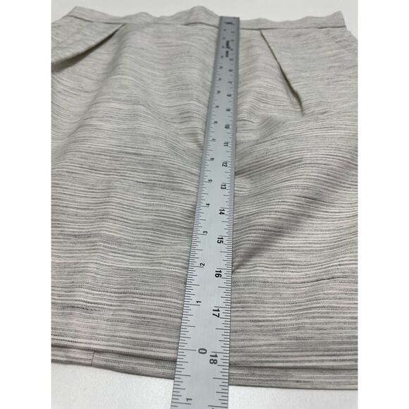 Gap Striped Pleated High Waisted Mini Skirt Pockets Grey White Womens 12 Preppy - Picture 7 of 8